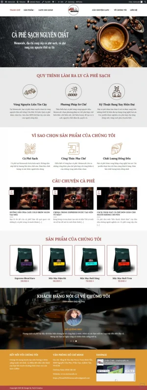 Giao diện giới thiệu và bán cà phê