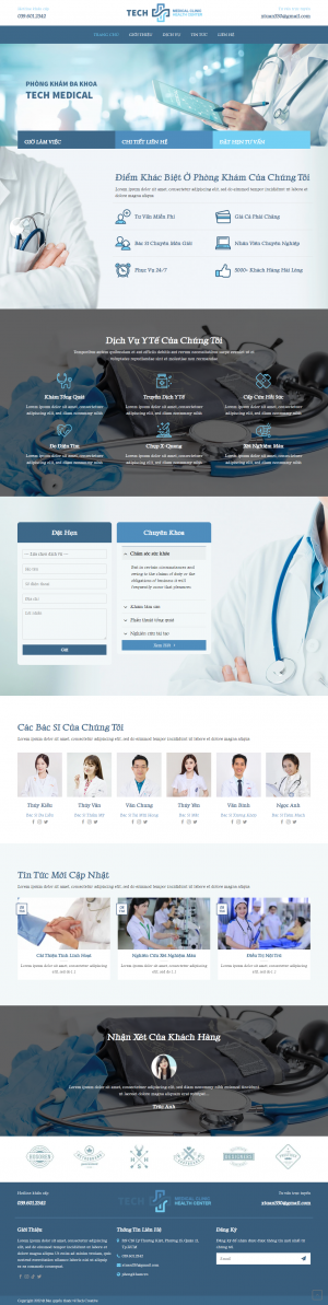 website giới thiệu phòng khám và đặt lịch khám bệnh